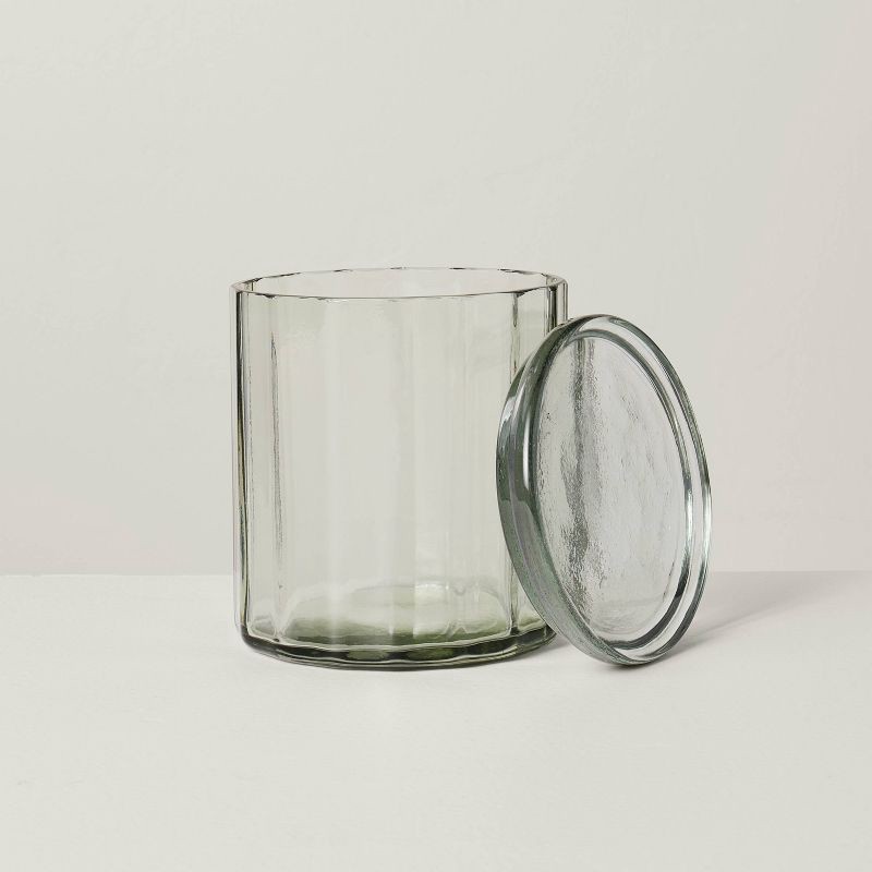 slide 4 of 4, Hearth & Hand with Magnolia Small Fluted Glass Bathroom Canister Light Green - Hearth & Hand™ with Magnolia, 1 ct