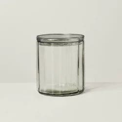Hearth & Hand with Magnolia Small Fluted Glass Bathroom Canister Light Green - Hearth & Hand™ with Magnolia