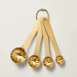 Hearth & Hand with Magnolia 4pc Stainless Steel Measuring Spoons Vintage Brass Finish - Hearth & Hand™ with Magnolia