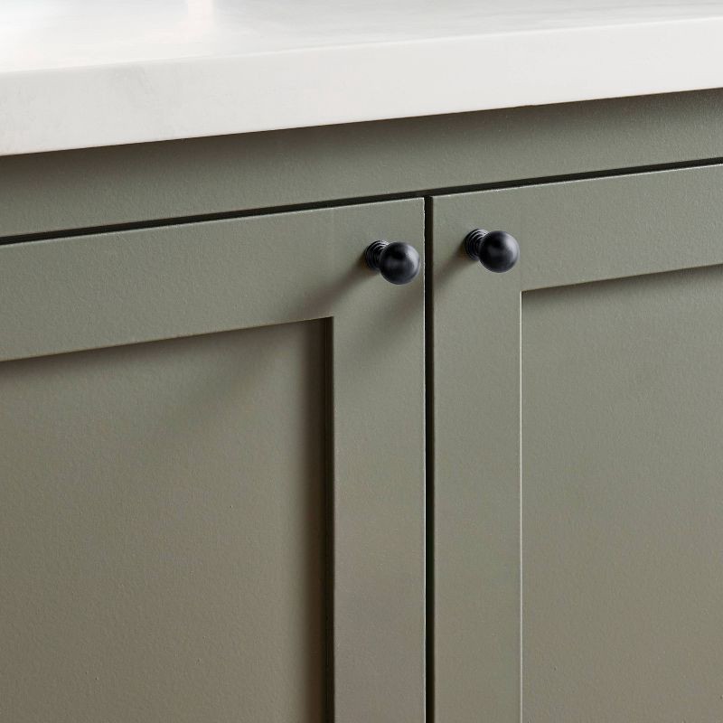 slide 3 of 4, Hearth & Hand with Magnolia Traditional Cabinet Knobs Matte Black (Set of 2) - Hearth & Hand™ with Magnolia, 1 ct