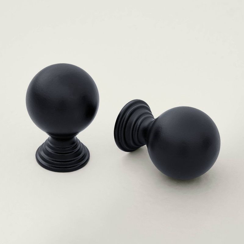 slide 1 of 4, Hearth & Hand with Magnolia Traditional Cabinet Knobs Matte Black (Set of 2) - Hearth & Hand™ with Magnolia, 1 ct