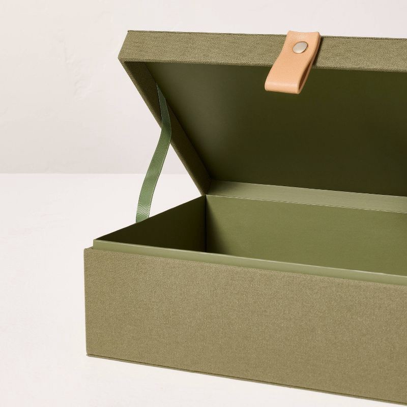 slide 4 of 4, Hearth & Hand with Magnolia Large Desk Storage Lidded Fabric Box Green - Hearth & Hand™ with Magnolia, 1 ct