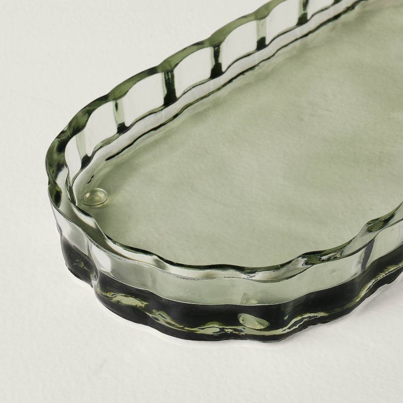 slide 4 of 4, Hearth & Hand with Magnolia Fluted Glass Bathroom Tray Light Green - Hearth & Hand™ with Magnolia, 1 ct