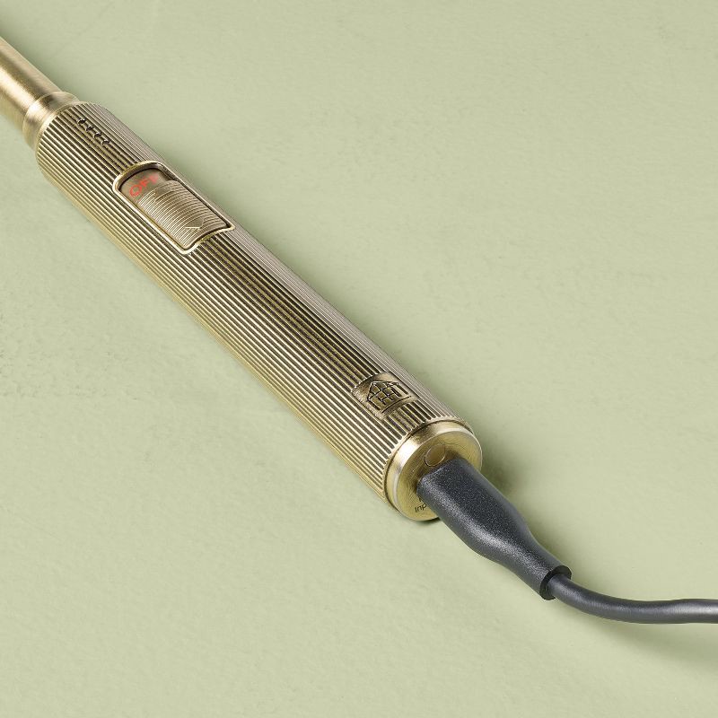 slide 3 of 4, Hearth & Hand with Magnolia Ribbed Brass Battery Rechargeable Stick Lighter - Hearth & Hand™ with Magnolia, 1 ct