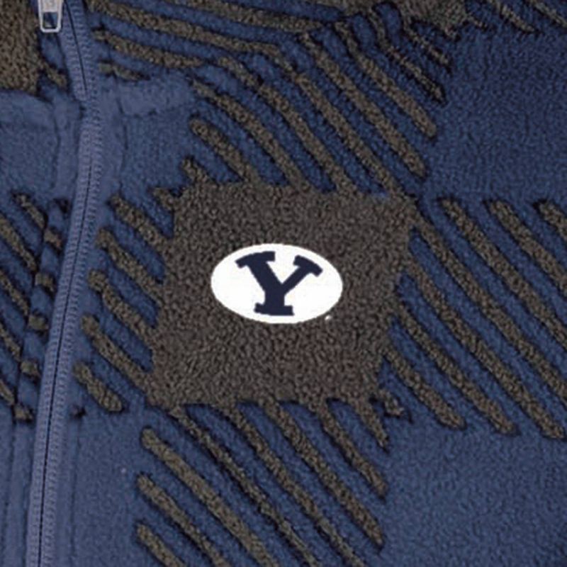 slide 3 of 3, NCAA BYU Cougars Boys' Buffalo Checkered Fleece T-Shirt - S: Cotton Pullover, Long Sleeve, 1 ct
