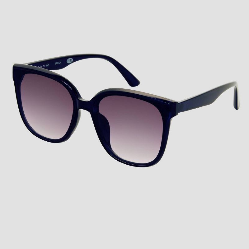 slide 2 of 2, Women's Plastic Square Sunglasses - Universal Thread™ Navy Blue: Scratch-Resistant, UV Protection, 1 ct