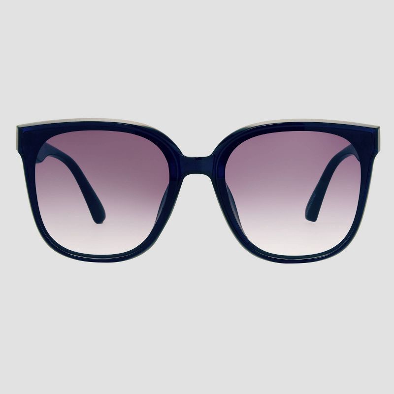 slide 1 of 2, Women's Plastic Square Sunglasses - Universal Thread™ Navy Blue: Scratch-Resistant, UV Protection, 1 ct
