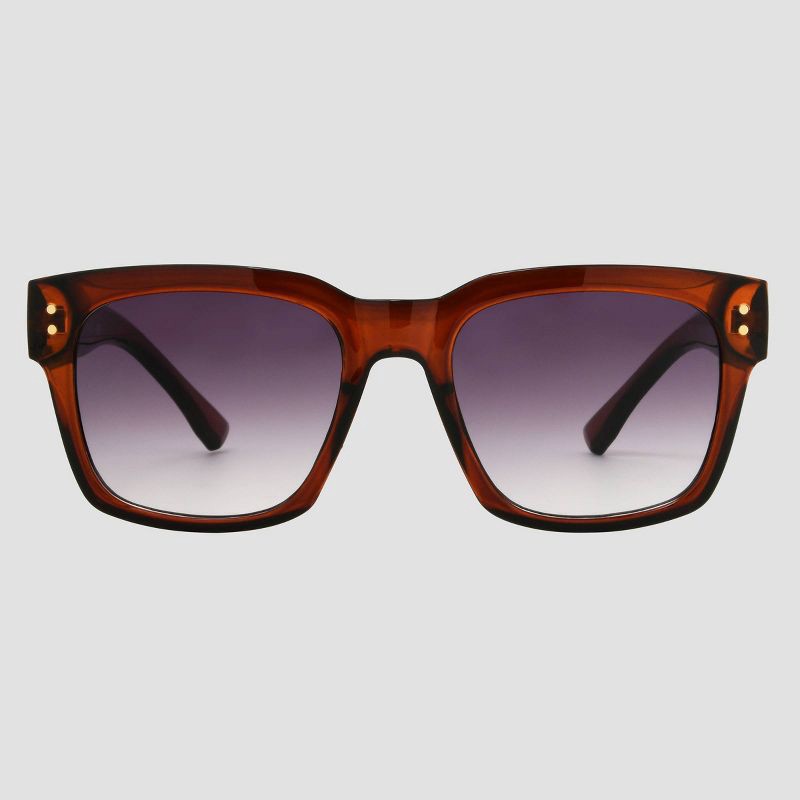 slide 1 of 2, Women's Plastic Rectangle Sunglasses with Gradient Lenses - Universal Thread™ Orange: Scratch-Resistant, UV Protection, 1 ct