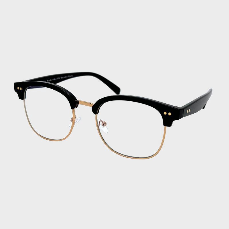slide 2 of 2, Square Plastic Metal Combination Club Blue Light Filtering Glasses - Wild Fable™ Black: UV Protection, Medium Fit, Recycled Frame, 1 ct