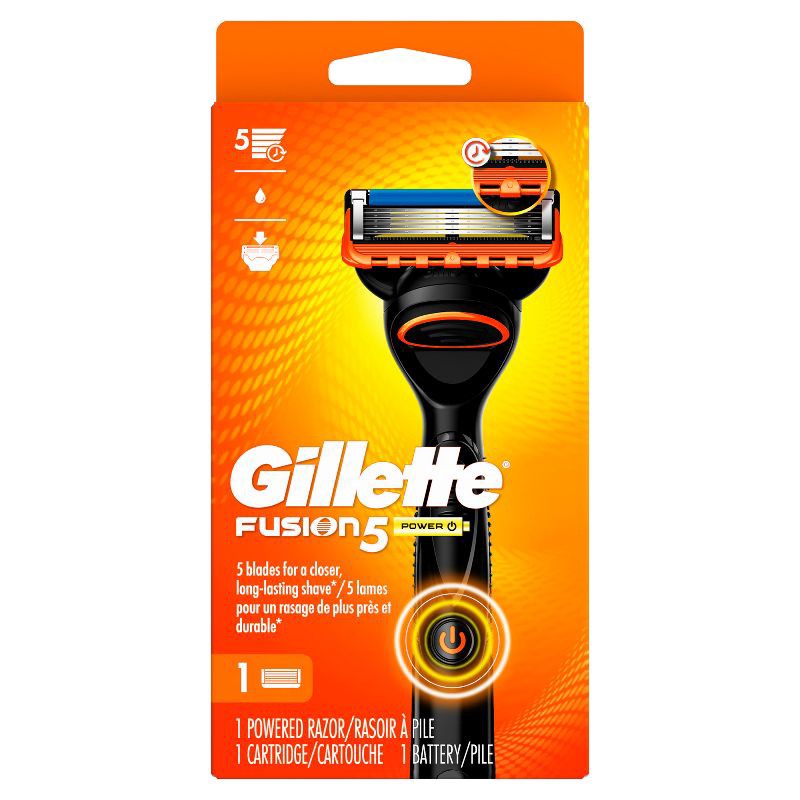 slide 1 of 7, Gillette Fusion5 Power Razor for Men - 1 Gillette Power Razor Handle + 1 Blade Refill, 1 ct