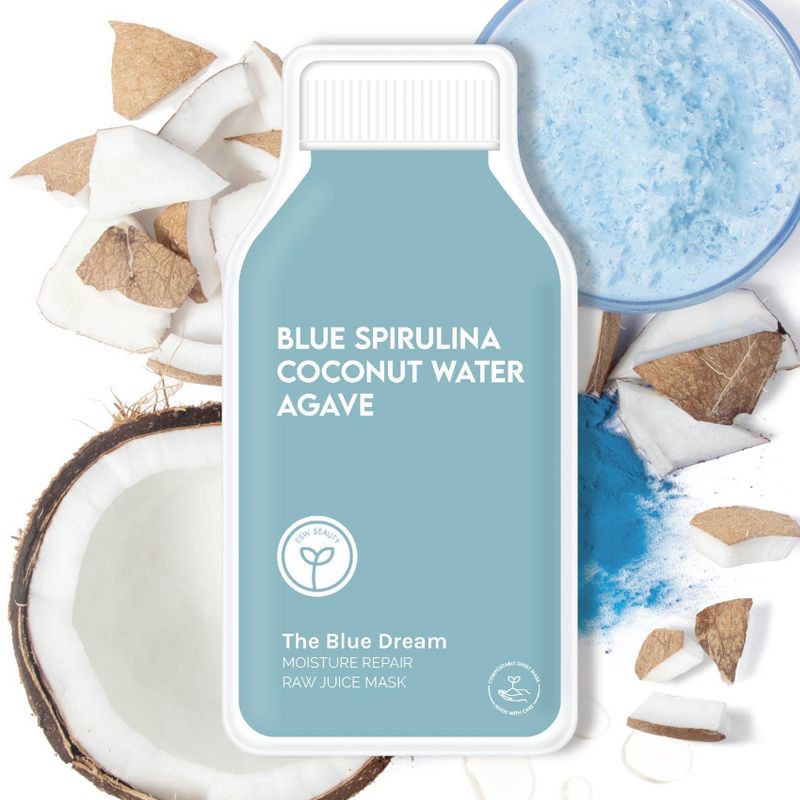 slide 2 of 5, ESW Beauty The Blue Dream Moisture Repair Raw Juice Mask, 1 ct