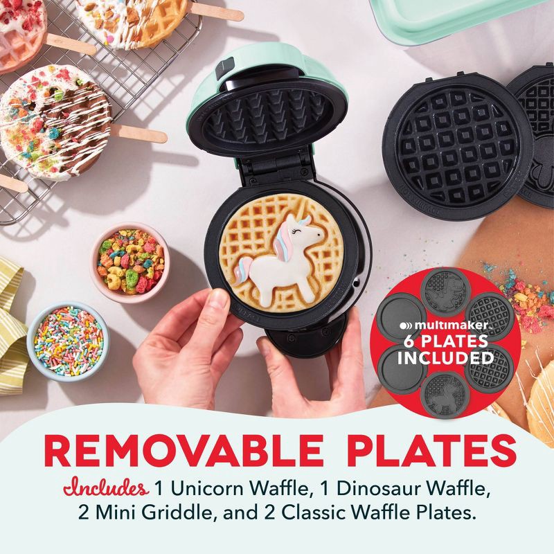 slide 2 of 7, Dash MultiMaker Mini Waffle Maker System with 6 Removeable Holiday Plates, 1 ct