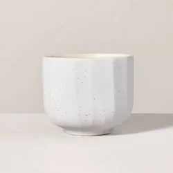 Hearth & Hand with Magnolia Speckle-Faceted Ceramic Salt Jar Candle White 6oz - Hearth & Hand™ with Magnolia