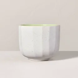 Hearth & Hand with Magnolia Speckle-Faceted Ceramic Pomelo Jar Candle White 6oz - Hearth & Hand™ with Magnolia