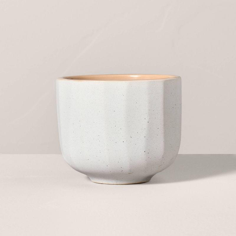 slide 1 of 3, Hearth & Hand with Magnolia Speckle-Faceted Ceramic Pampas Jar Candle Brown/White 6oz - Hearth & Hand™ with Magnolia, 6 oz