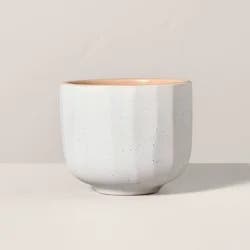 Hearth & Hand with Magnolia Speckle-Faceted Ceramic Pampas Jar Candle Brown/White 6oz - Hearth & Hand™ with Magnolia
