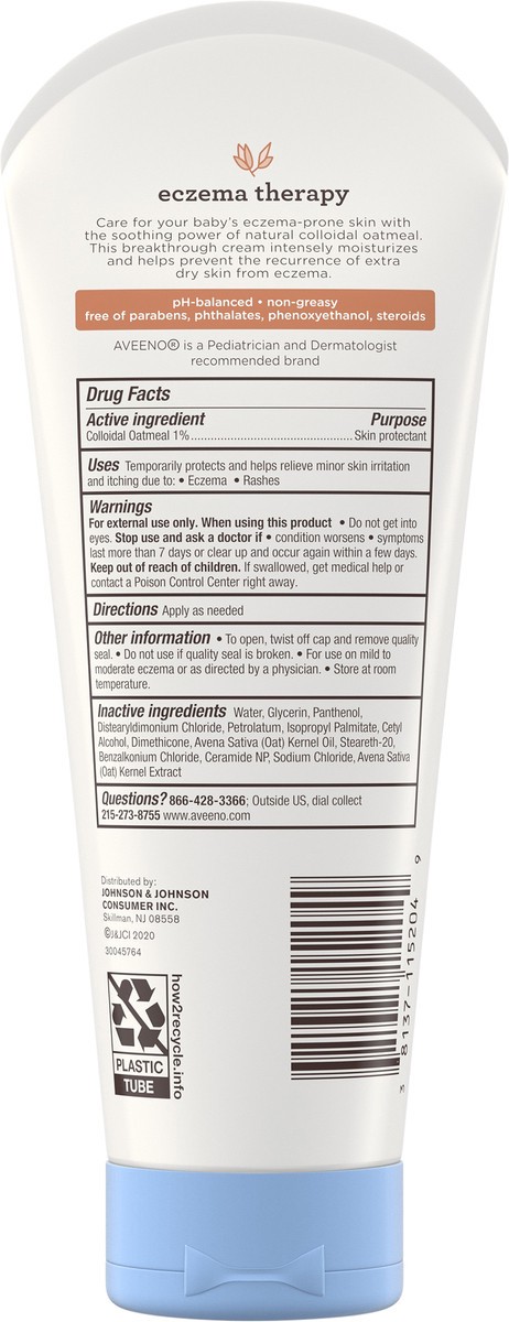 slide 6 of 7, Aveeno Baby Eczema Therapy Moisturizing Cream, 7.3 Oz, 7.3 oz