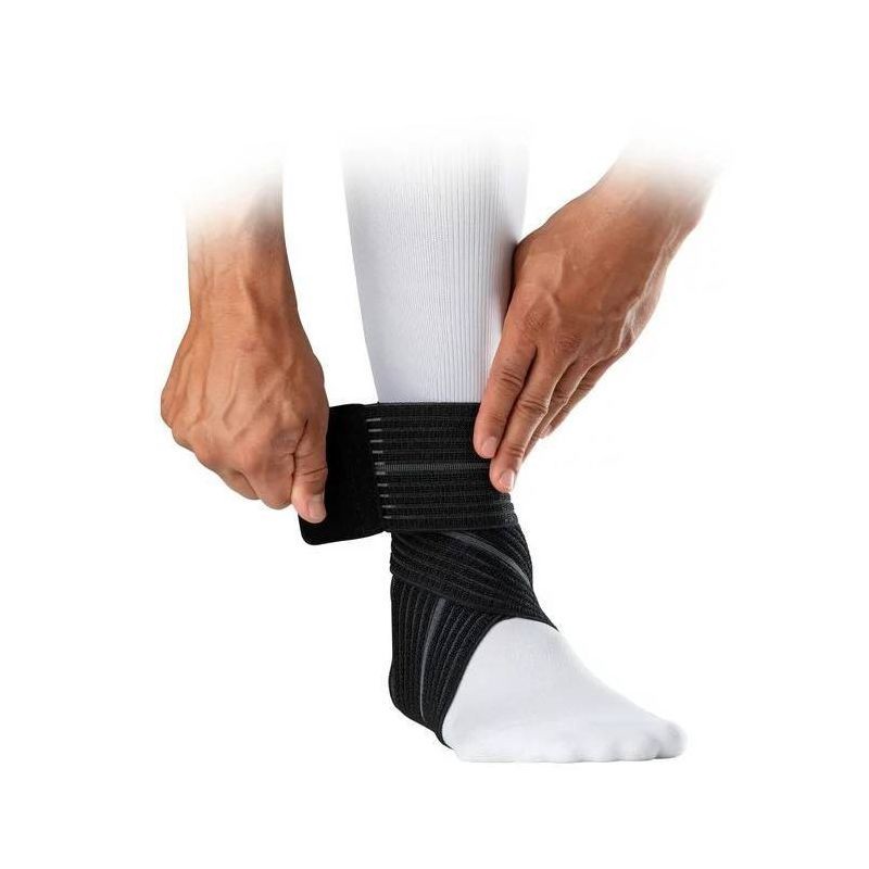 slide 1 of 3, McDavid 9-10" Sport Ankle Sleeve with Wrap Support - L/XL: Muscle Pain Relief, Joint Brace, 1 ct