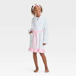 Girls' FAO Schwarz Hooded Pajama Set with Headband - White XS