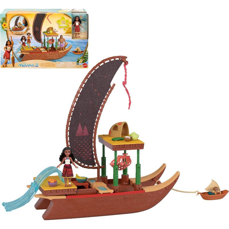 slide 1 of 6, Disney Moana 2 Moana's Adventure Canoe Playset with Small Doll & Accessories, 1 ct