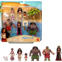 Disney Moana 2 Adventure Set with 6 Small Dolls & Accessories