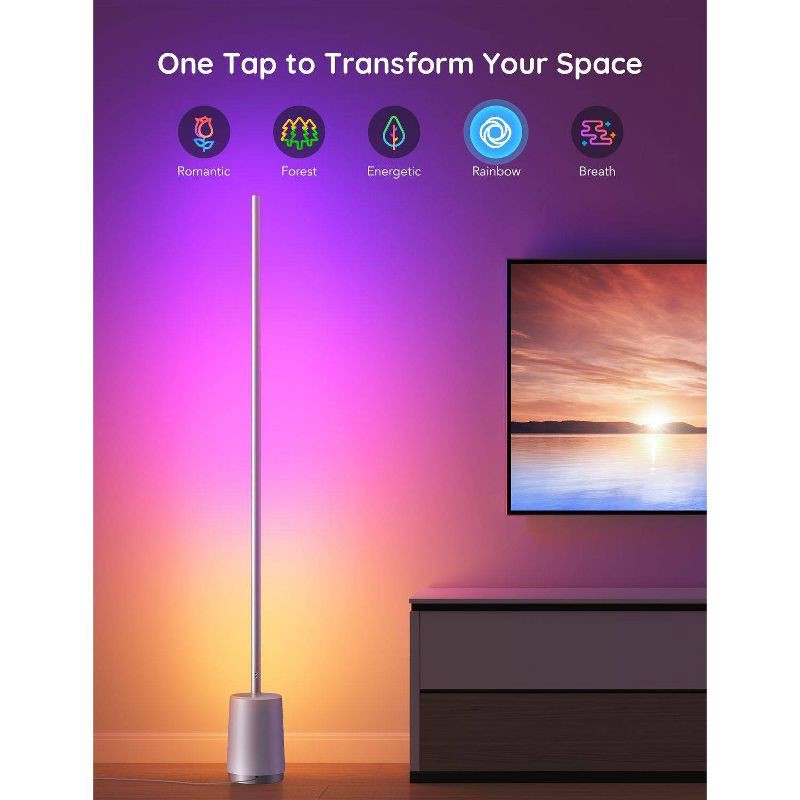 slide 3 of 8, Govee RGBIC Floor Lamp: Multicolored LED Light Effects & Metal Home Spotlight, 1 ct
