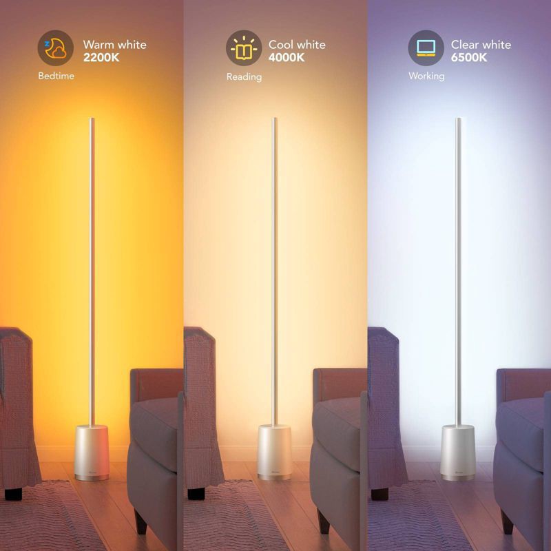 slide 4 of 8, Govee RGBIC Floor Lamp: Multicolored LED Light Effects & Metal Home Spotlight, 1 ct