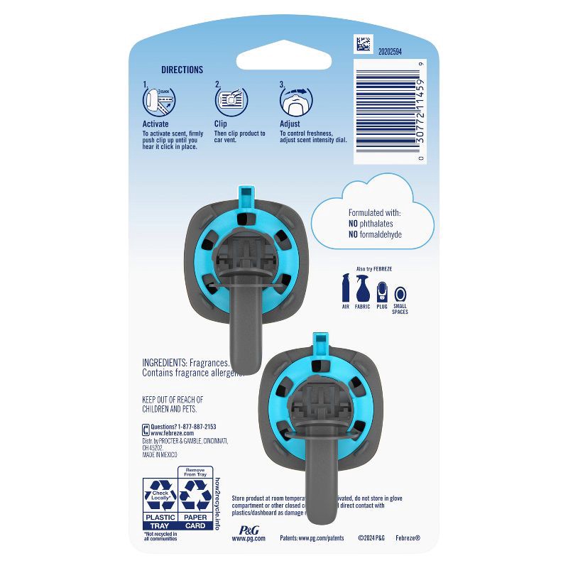 slide 12 of 14, Febreze Car Air Freshener - Soothe & Restore - 0.13 fl oz/2ct, 2 ct; 0.13 fl oz