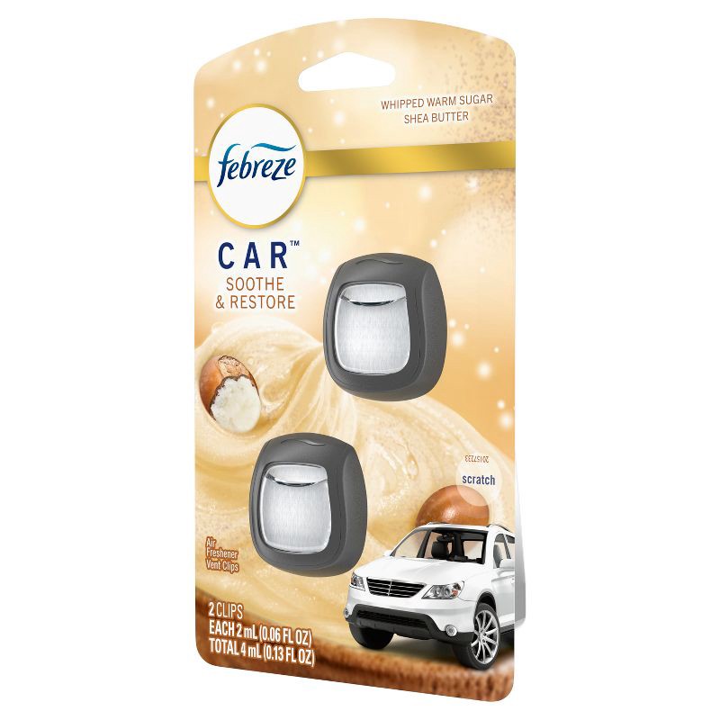 slide 13 of 14, Febreze Car Air Freshener - Soothe & Restore - 0.13 fl oz/2ct, 2 ct; 0.13 fl oz