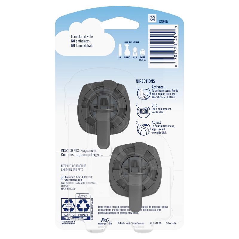 slide 14 of 14, Febreze Car Air Freshener - Soothe & Restore - 0.13 fl oz/2ct, 2 ct; 0.13 fl oz