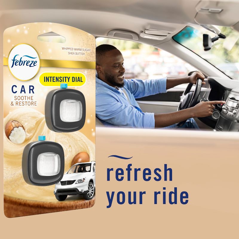slide 8 of 14, Febreze Car Air Freshener - Soothe & Restore - 0.13 fl oz/2ct, 2 ct; 0.13 fl oz