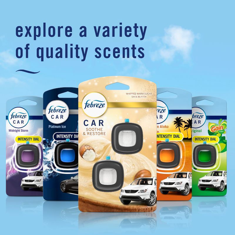 slide 9 of 14, Febreze Car Air Freshener - Soothe & Restore - 0.13 fl oz/2ct, 2 ct; 0.13 fl oz