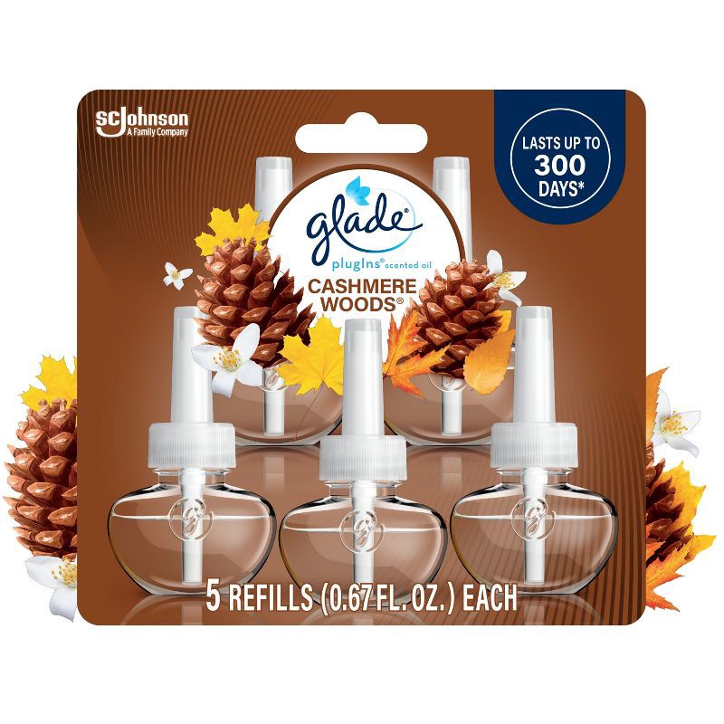 slide 1 of 16, Glade Air Freshener Plug Ins Scented Oil Diffuser Refills - Cashmere Woods - 3.35 fl oz/5pk, 5 ct; 3.35 fl oz