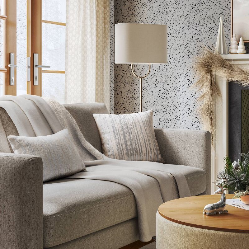 slide 2 of 5, Oversized Casual Chenille Throw with Faux Shearling Reverse Ivory - Threshold™: Luxury Knitted Lightweight Blanket 50x70, 1 ct