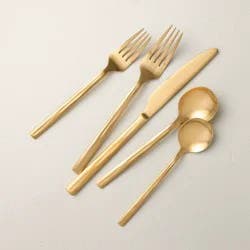 Hearth & Hand with Magnolia 5pc Stainless Steel Flatware Set Gold - Hearth & Hand™ with Magnolia
