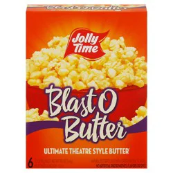 Jolly Time Blast O Butter Ultimate Theatre Style Butter Microwave Popcorn, 6 x 3.2 oz Bags