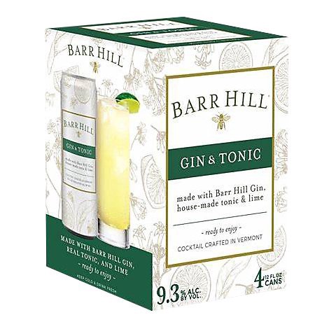 slide 1 of 1, Barr Hill Gin & Tonic - 4-12 FZ, 4 ct; 12 fl oz