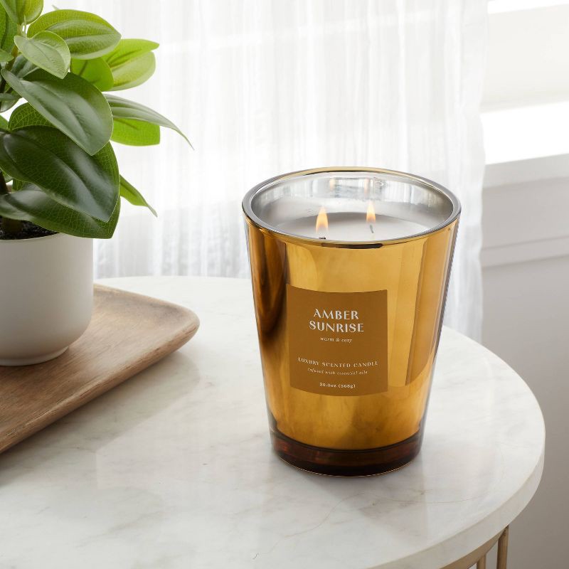 slide 2 of 4, 20oz Metallic Jar Candle Amber Sunrise - Threshold™, 20 oz