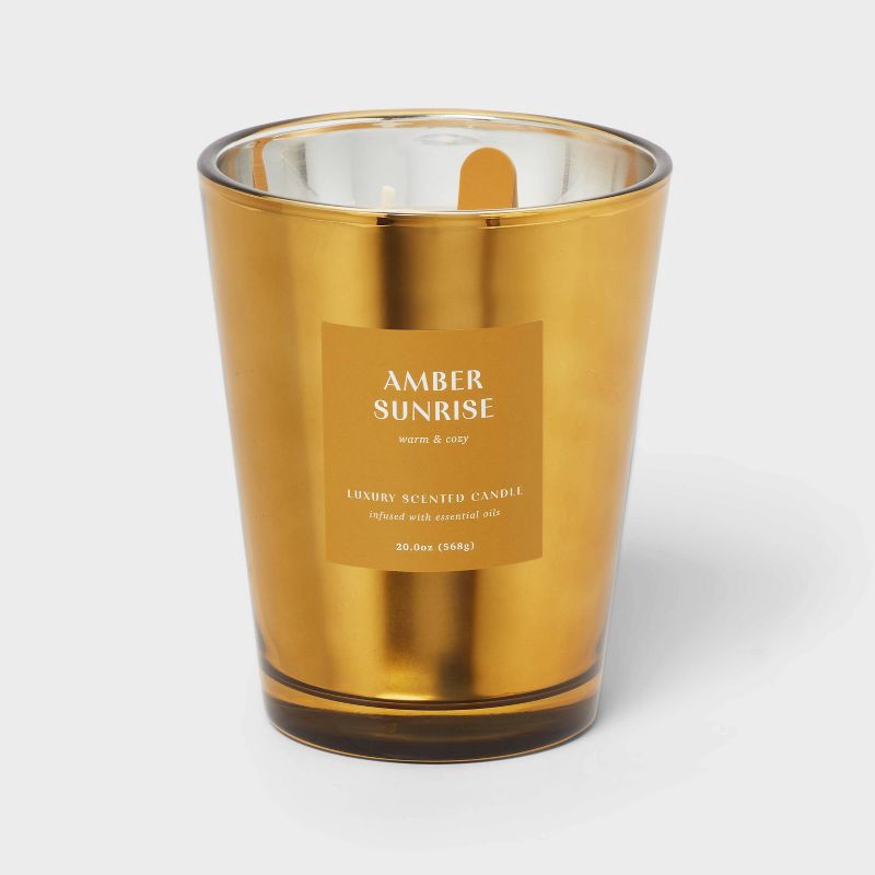 slide 1 of 4, 20oz Metallic Jar Candle Amber Sunrise - Threshold™, 20 oz