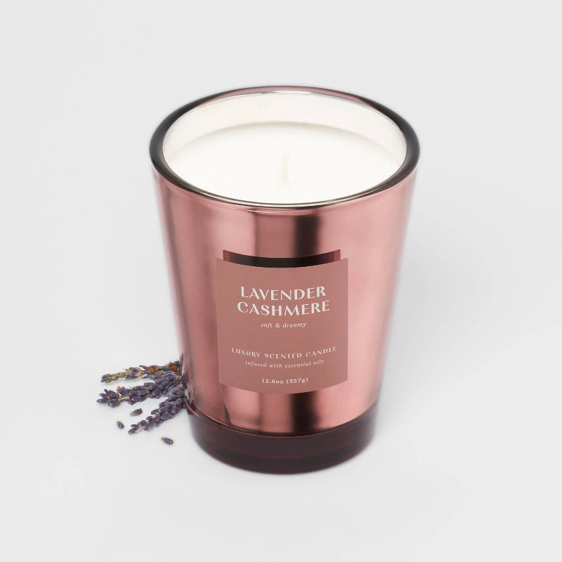 slide 3 of 4, 12.6oz Metallic Jar Candle Lavender Cashmere - Threshold™, 12.6 oz