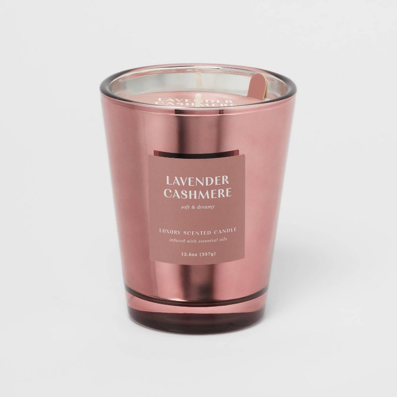 slide 1 of 4, 12.6oz Metallic Jar Candle Lavender Cashmere - Threshold™, 12.6 oz