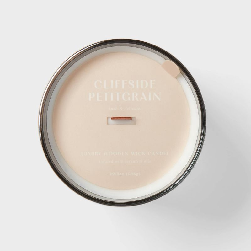 slide 4 of 4, 19.3oz Wooden Wick Jar Candle Petitgrain Canyon - Threshold™, 19.3 oz