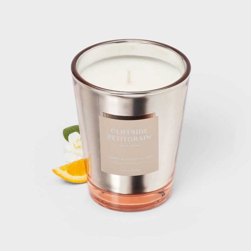 slide 3 of 4, 12.6oz Metallic Jar Candle Petitgrain Canyon - Threshold™, 12.6 oz