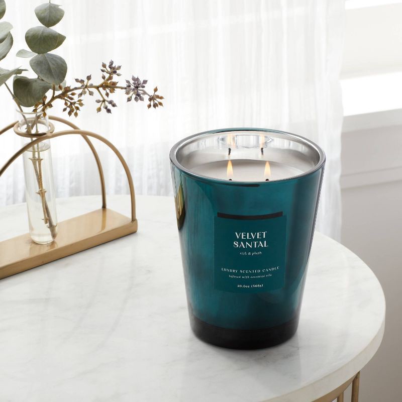 slide 2 of 4, 20oz Metallic Jar Candle Velvet Santal - Threshold™, 20 oz