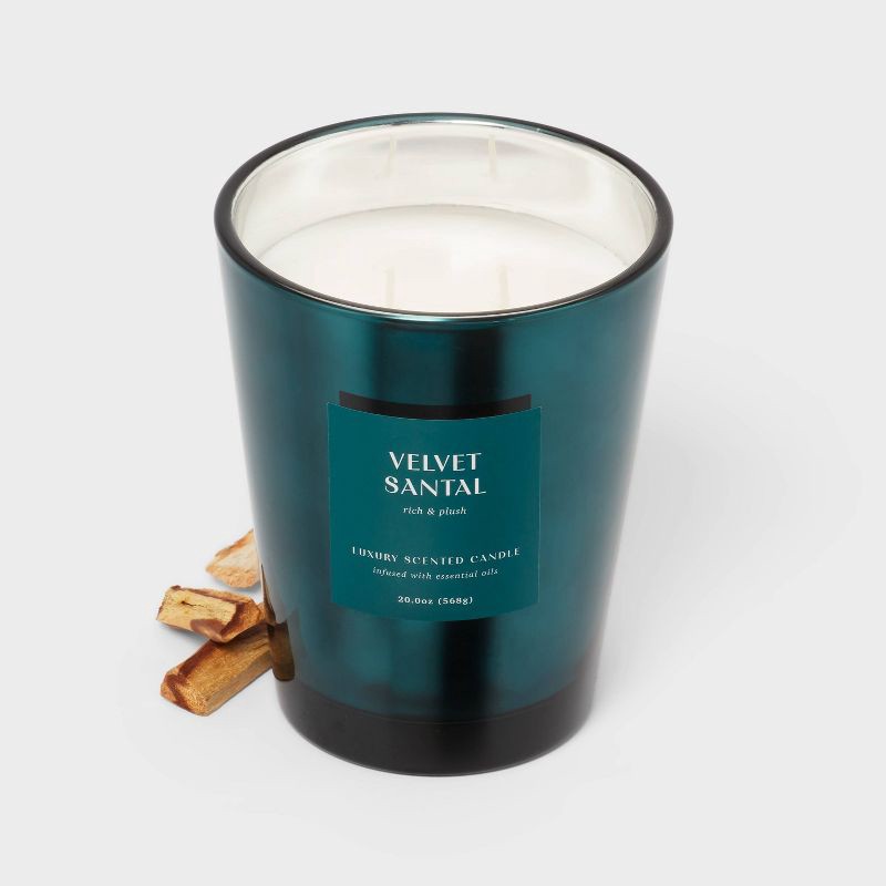 slide 3 of 4, 20oz Metallic Jar Candle Velvet Santal - Threshold™, 20 oz
