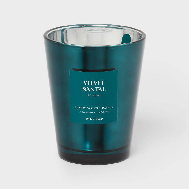 slide 1 of 4, 20oz Metallic Jar Candle Velvet Santal - Threshold™, 20 oz