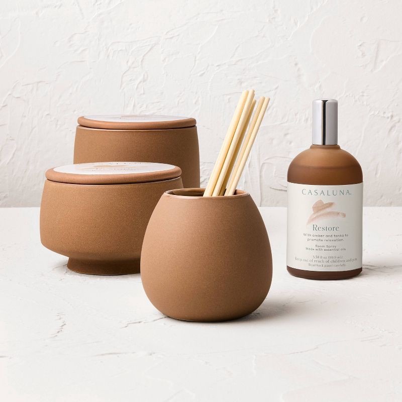 slide 4 of 5, 2-Wick Ceramic Jar Candle with Lid Restore 7.5oz - Casaluna™, 7.5 oz