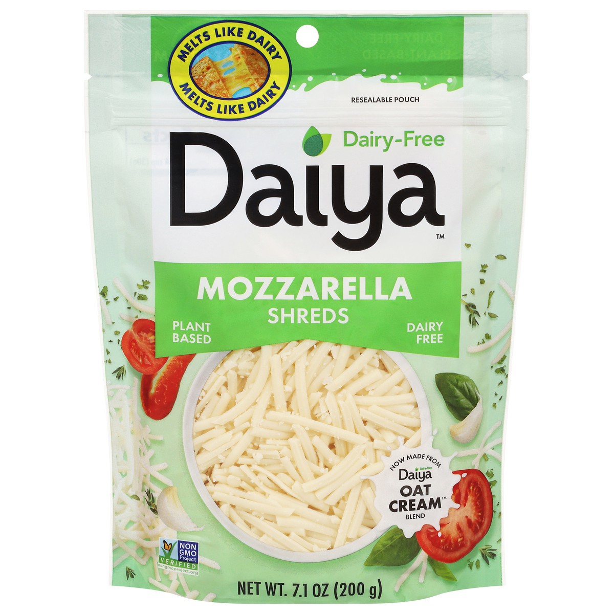 slide 1 of 13, Daiya Dairy-Free Plant Based Shreds Mozzarella Oat Cream Blend 7.1 oz, 7.1 oz