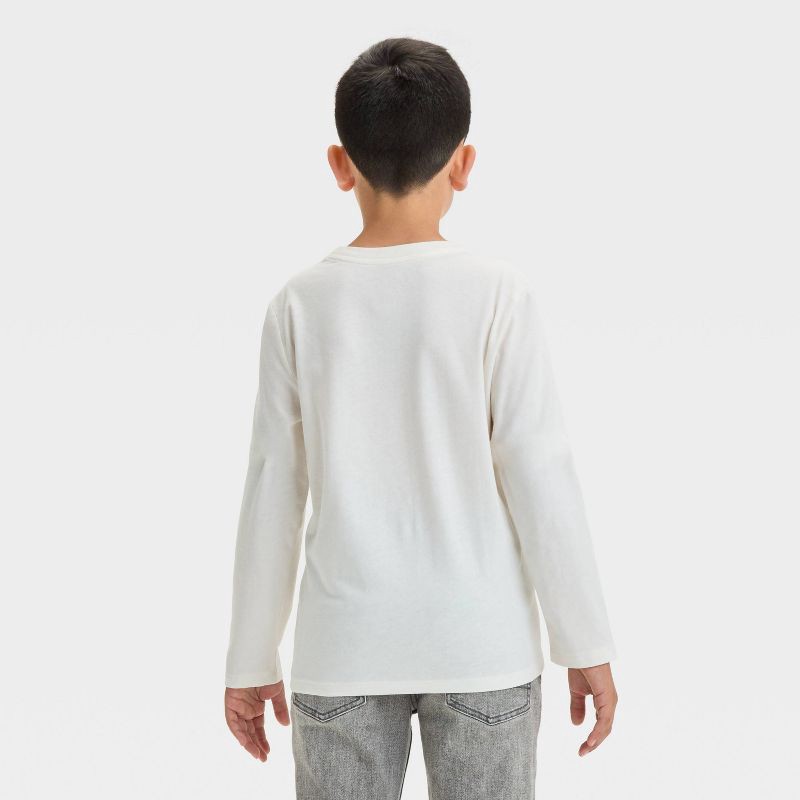 slide 3 of 4, Boys' Long Sleeve 'Photo Reel Dinosaur' Graphic T-Shirt - Cat & Jack™ Cream M, 1 ct