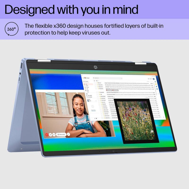 slide 7 of 15, HP Inc. HP 14" Convertible 2-in-1 Chromebook - Intel N200 - 4GB RAM - 128GB SSD Storage - Blue (14b-cd0046tg), 1 ct